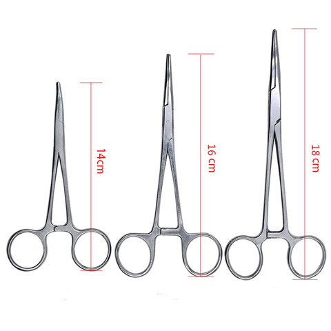 1pc Stainless Steel Hemostatic Clamp Forceps Surgical Forceps Tool  Hemostatic Forceps Pliers Straight/Elbow Tips Needle Holder ► Photo 1/6