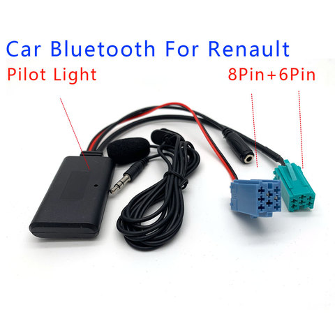 Car Bluetooth 5.0 Aux Cable Microphone Handsfree Mobile Phone Free Calling Adapter for Renault Megane 2 Updatelist Radio Speake ► Photo 1/5