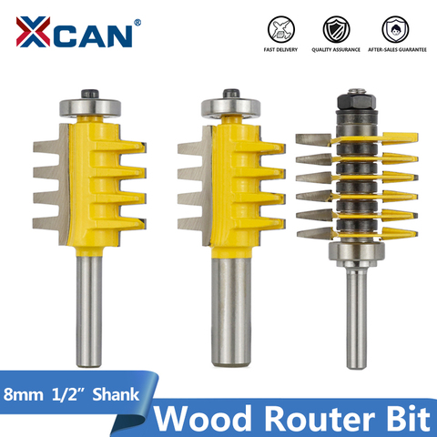 XCAN Adjustable Finger Joint Router Bit 8mm 1/2 Shank Rail Reversible Finger Joint Glue Router Bit Cone Tenon Wood Router Bits ► Photo 1/6