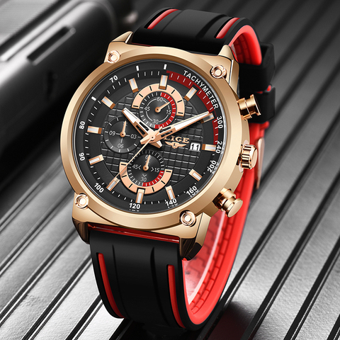 LIGE Watch Top Brand Mens Watches With Chronograph Sports Waterproof Clock Man Watches Military Luxury Watch Men Analog Quartz ► Photo 1/6
