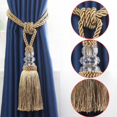 1PCS Decorative Curtain Tassel Tieback Curtain Holder Tiebacks with Plastic Ball Accessory Curtain Tie backs Bandage Rope ► Photo 1/6