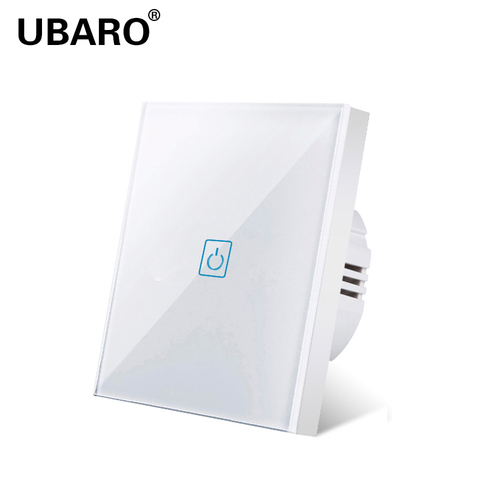 UBARO touch lamp switch EU standard white glass switch circuit switch Ac220v touch switch a group of one way switch, wall touch ► Photo 1/6