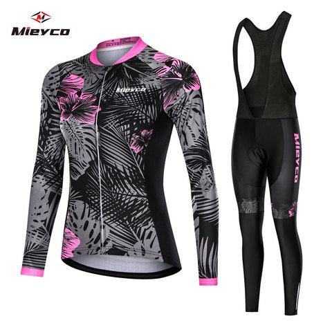 Mieyco Anti-UV Spring Women Cycling Set Polyester Bicycle Cycling Wear Cycling Bike Clothes Cycling Jersey Set ciclismo feminino ► Photo 1/6