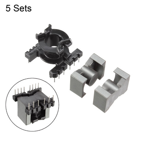 uxcell 5 Sets PQ20 6 with 8pin Transformer Bobbin PC40 Ferrite Core Vertical 10 Ferrite Halves and 5 Bobbin ► Photo 1/4