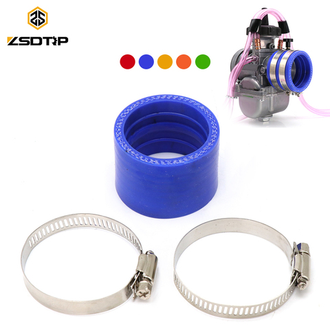 ZSDTRP 45mm Carburetor Rubber Adapter Intake Manifold For Keihin PWK 34mm 36mm 38mm 40mm 42mm Carb Rubber Inlet Manifold ► Photo 1/6