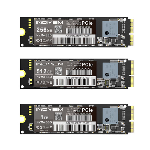 INDMEM SSD M2 NVMe M.2 256GB 512GB 1TB SSD PCIe for Mac/MacBook Air/Macbook Pro SSD NVMe Hard Drive 3x4 3D NAND SSD for Apple ► Photo 1/6