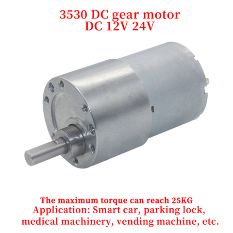 JGB37-3530 DC 12v 24v gear reducer motor small speed regulating motor slow speed low speed large torque 7-960RPM ► Photo 1/5