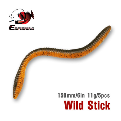 KESFISHING Fishing Worm Lure Wild Stick 155mm 5pcs Silicone Bait Crankbait For Fishing Big Bait Trout  PVA ► Photo 1/5