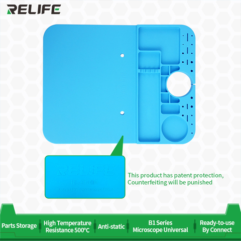 New RELIFE High Insulation Pad Super Silicone Micro Soldering Mat Suit for All B1 Microscope Base RL-004M With Storage Slot ► Photo 1/6