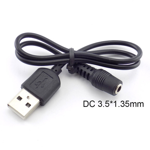 DC female Power jack to USB A Male Plug 3.5mm x 1.35mm Plug Extension Line Cable For Barrel Connector Power Cord USB 2.0 Male ► Photo 1/6