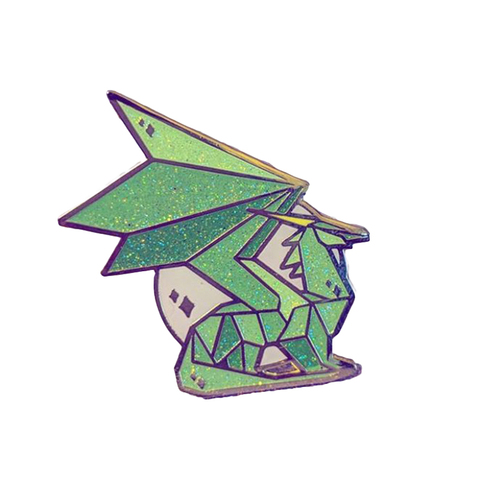 Crystal dragon enamel pin origami glitter badge ► Photo 1/1