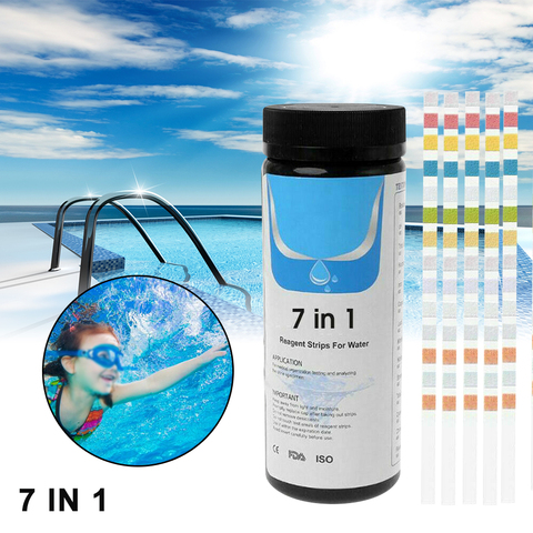 Aquarium Fish Tank Water Tropical Test Strips Kit Nitrite Nitrate PH Chlorine Bromine Total Hardness Test Strips 50pcs ► Photo 1/5