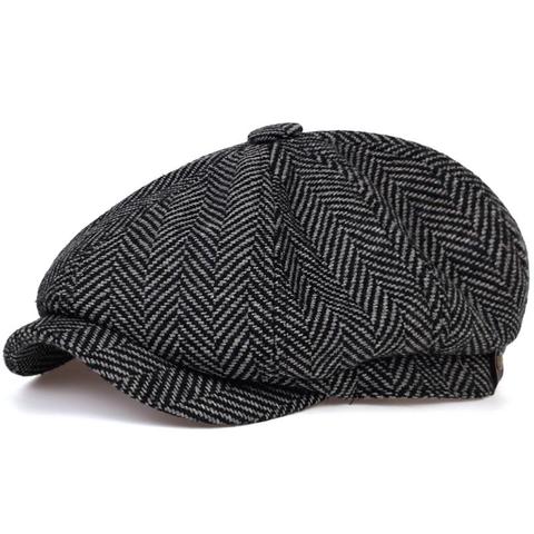 Fashion Wool Newsboy Caps Mens Herringbone Flat Caps Women Men British Painters Hats Soft Autumn Winter Caps Hats casquette ► Photo 1/6