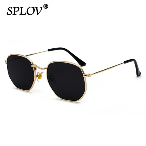 Hexagon Men Women Sunglasses Square Polygon Sun Glasses Brand Designer Retro Shades Metal Frame Eyewear TOP UV400 de sol hombre ► Photo 1/6