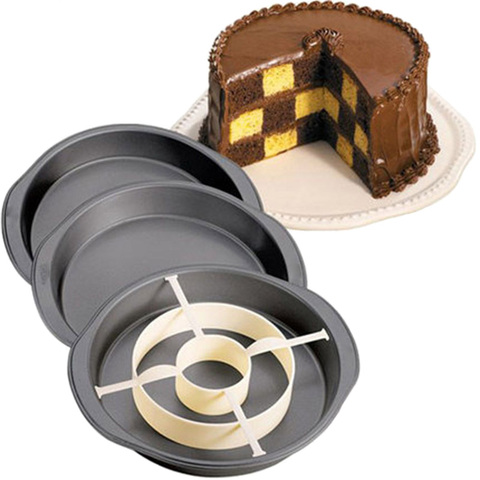 New Checkerboard Cake Mold 3pcs Non-Stick Baking Pan Tin Divider Set DIY Bakeware Pizza Pan ► Photo 1/6