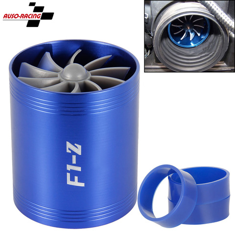 Car Turbine Supercharger F1-Z Turbo Charger Single Double Air Filter Intake Fan Fuel Gas Saver Kit Auto Replacement Part ► Photo 1/6