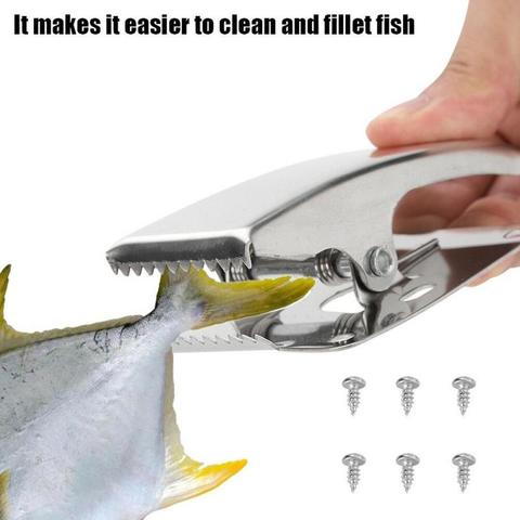 1Pc Stainless Steel Fish Fillet Clamp Deep-jaw Fish Tail Clip with 6Mounting Screws for Fishing Board Fish Cleaning Tools Pesca ► Photo 1/6