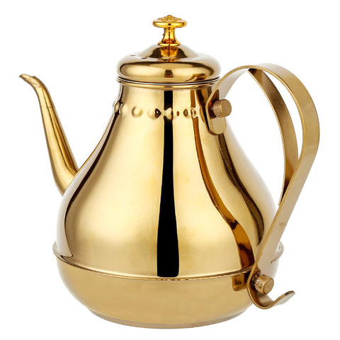 1.8L/1.2L Stainless Steel Teapot Golden Silver Pot With Filter Palace Tea Kettle Long Mouth Water Kettle ► Photo 1/6