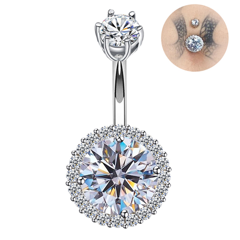 925 sterling silver belly ring cubic zircon belly bar  Navel Piercings Jewelry ► Photo 1/6