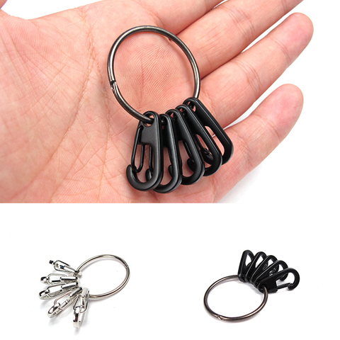 Alloy Carabiner Bottle Hook Keychain Buckle Hanging Padlock Release Keyring Camping Hiking tents Spring Snap Hook брелки ► Photo 1/6