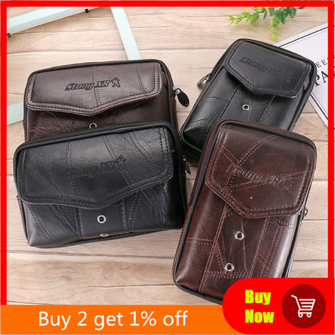 Vintage Leather Waist Bag Belt Loop Holster Carry Phone Pouch Wallet Case ► Photo 1/6