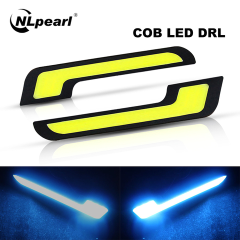 NLpearl 1 Pair 12V COB DRL LED Daytime Running Light for Car Offroad SUV Auto LED External Driving Fog Lamp Car Light Assembly ► Photo 1/6