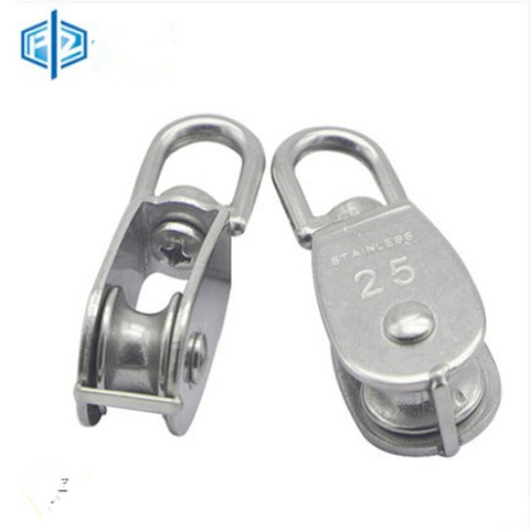 1pcs M25 High Quality Stainless Steel Heavy Duty Steel Single Wheel Swivel Lifting Rope Pulley Block ► Photo 1/3