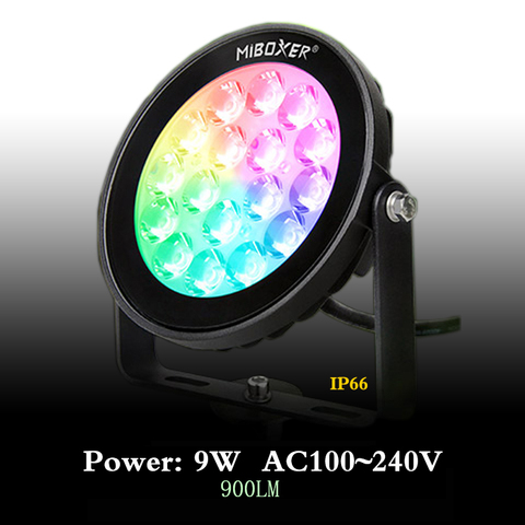 New upgrade 9W RGB+CCT Smart LED Garden Light 900LM Waterproof Outdoor LED Lighting IP66,AC 220V Color Temperature: 2700~6500K ► Photo 1/6
