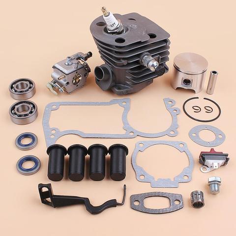 46MM Cylinder Piston Carburetor AV Buffer Choke Rod Gaskets Kit For Husqvarna 55 51 Chainsaw Compression Release Value Plug ► Photo 1/6