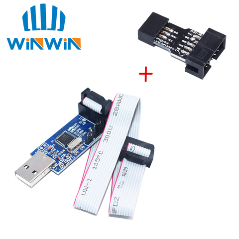 1pcs New USBASP USBISP AVR Programmer USB ISP USB ASP ATMEGA8 ATMEGA128 Support Win7 64K 10Pin To 6 Pin Adapter Board ► Photo 1/6