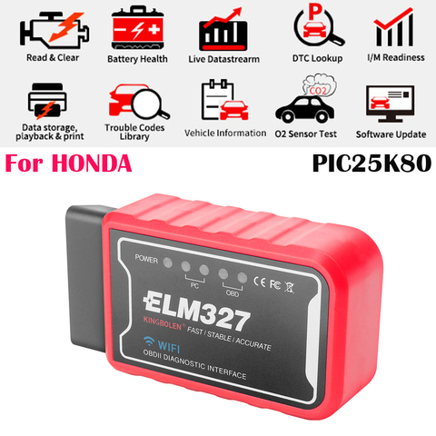 For Honda Civic Accord CRV Odyssey Jazz PIC25K80 WIFI ELM327 OBD2 Scanner  Android IOS Honda Automotivo Car Diagnostic Tools - Price history & Review, AliExpress Seller - Shop1775039 Store