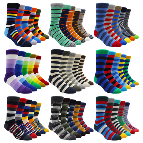 Size 41-49 Casual Fashion Cotton Funny  Long Women&Men Socks Contrast Color Rainbow Larger Size Stripe Socks for Men ► Photo 1/6