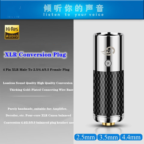 DAC Decode XLR 4Pin Male Plug To 2.5/3.5/4.4mm Female Jack Microphone Audio XLR Adapter Canon Balanced Plug Conversion Headphone ► Photo 1/6