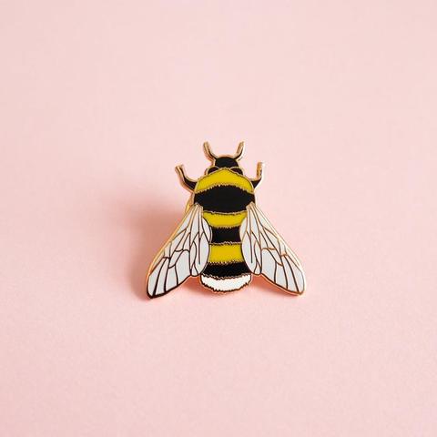 Bee Enamel Pin - Bee Lapel Pin - Rose Gold Bee Pin - Soft Enamel Pin - Bee Brooch - Enamel Pin - Save the Bees Pin ► Photo 1/1