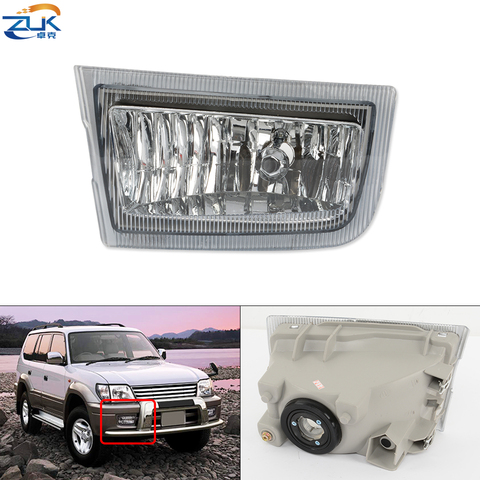 ZUK Front Bumper Fog Light Lamp Driving Light Reflector For TOYOTA LAND CRUISER PRADO 90 1996 1997 1998 1999 2000 2001 2002 2003 ► Photo 1/6