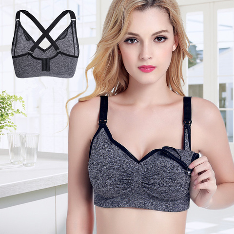 TEXIWAS Maternity Nursing Bra Breastfeeding Bras Pregnant women Feeding Bra Soutien gorge allaitement Wire free bra Plus Size ► Photo 1/6