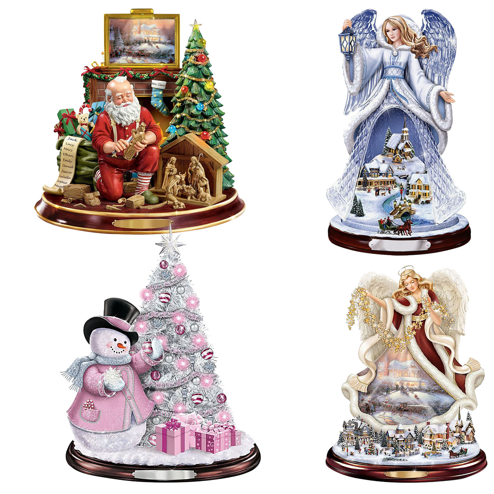 Rotating Christmas Tree Sculpture Train Home Decoration Window Paste Stickers 