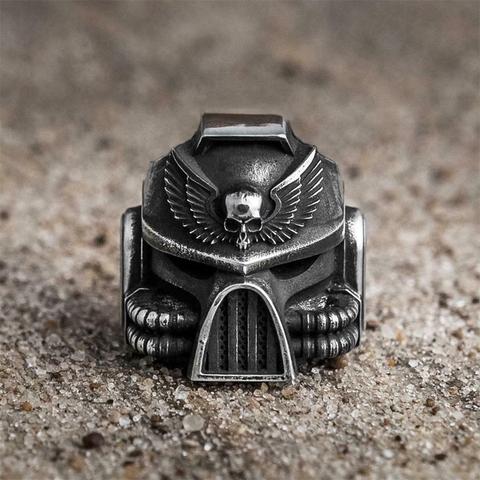 EYHIMD Unique Mens Vintage Heavy SKull Ring 316L Stainless Steel Rings Punk Biker Jewelry Gifts for him ► Photo 1/2