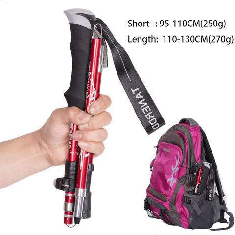 Anti Shock Walking Stick Telescopic Baton Trekking Stick Ultralight Aluminum Alloy Tactical Walking Canes 5-Section 1Piece ► Photo 1/6