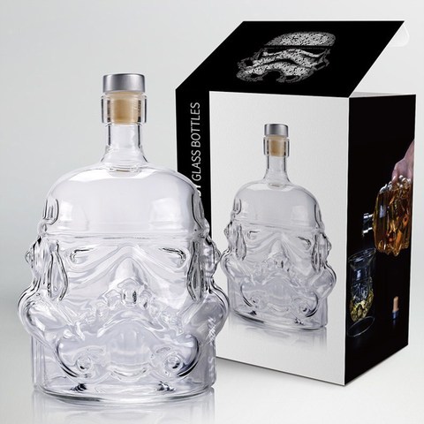 1 Pcs Storm Trooper Decanter  White Soldier Glass Jug Liquor Bottle High Boron Glass Bottle Wine B 650ml ► Photo 1/6
