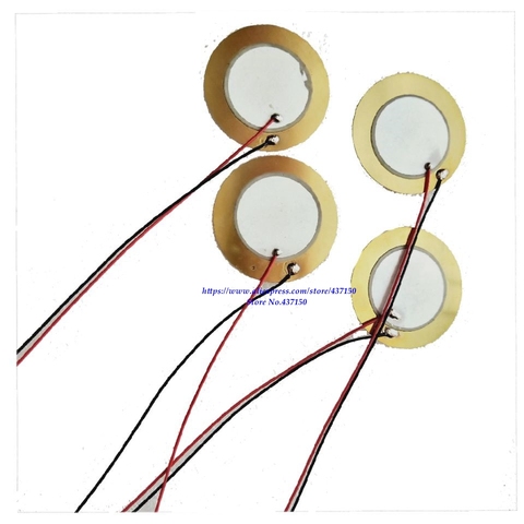 20PCS X 27mm Piezo Ceramic Element with cable 15mm free shipping D27 ► Photo 1/2