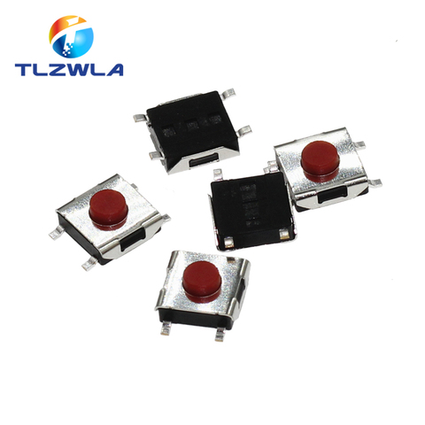 100pcs 6*6*3.1 mm SMD Switch 4 Pin Touch Micro Switch Push Button Switches Red SMD Tact Switch 6x6x3.1mm ► Photo 1/4