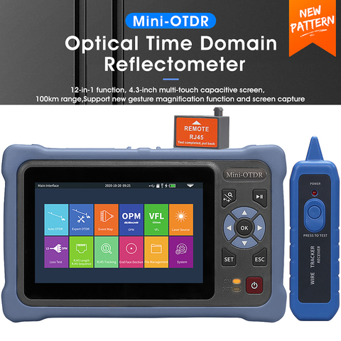 AUA800 900 328 Mini OTDR 1310/1550nm 26/24dB Fiber Optic Reflectometer Touch Screen VFL OLS OPM Event Map Ethernet Cable Tester ► Photo 1/6