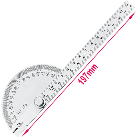 High quality 180 degree semicircular protractor angle ruler 0-145mm divider stainless steel  gauge wood ► Photo 1/6