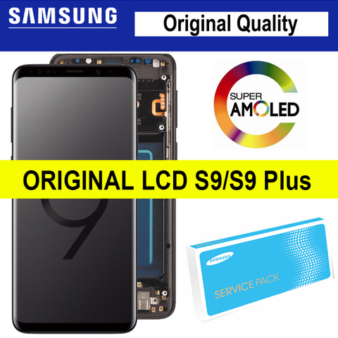 Original Super Amoled Display with frame for SAMSUNG Galaxy S9 G960 G960F S9 Plus G965 G965F LCD Touch Screen Digitizer Assembly ► Photo 1/6