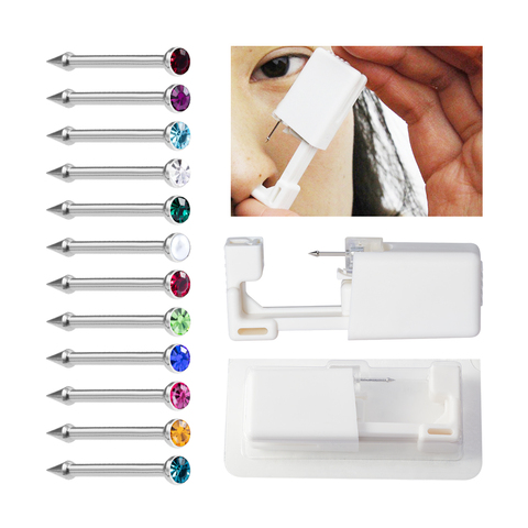 1 Unit Disposable Safe Sterile Piercing Unit For Gem Nose Studs Piercing Gun Piercer Tool Machine Kit Earring Stud Body Jewelry ► Photo 1/6