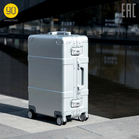 NINETYGO intelligent metal suitcase,aluminum alloy carry  360 degree Spinner wheel TSA unlock CE Won Germany iF Desian Award 2017 ► Photo 1/6