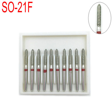 10pc/Boxe Dental Diamond Burs Drill Dental Burs Dia-burs for High Speed Handpiecess Dentist Tools SO-21F ► Photo 1/5