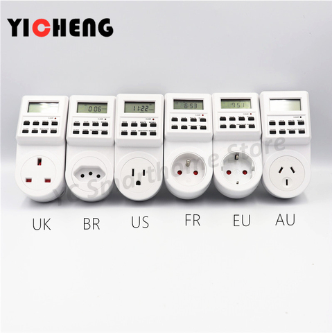 EU US UK small screen timer  timing switch socket electronic timer wall electric socket digital BR FR AU ► Photo 1/6