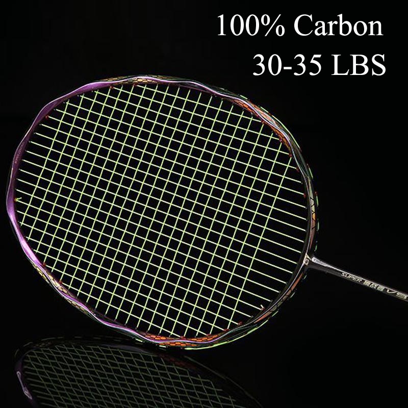 Professional Carbon 5U Badminton Racket Bag With String Offensive Type  Rackets Raquette Ultralight Grip Padel Raqueta Strung - AliExpress